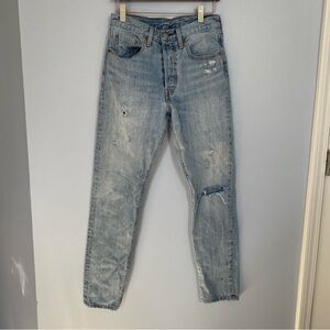 Levi’s 501S Distressed Lightwash 100% Cotton Jeans 26/30